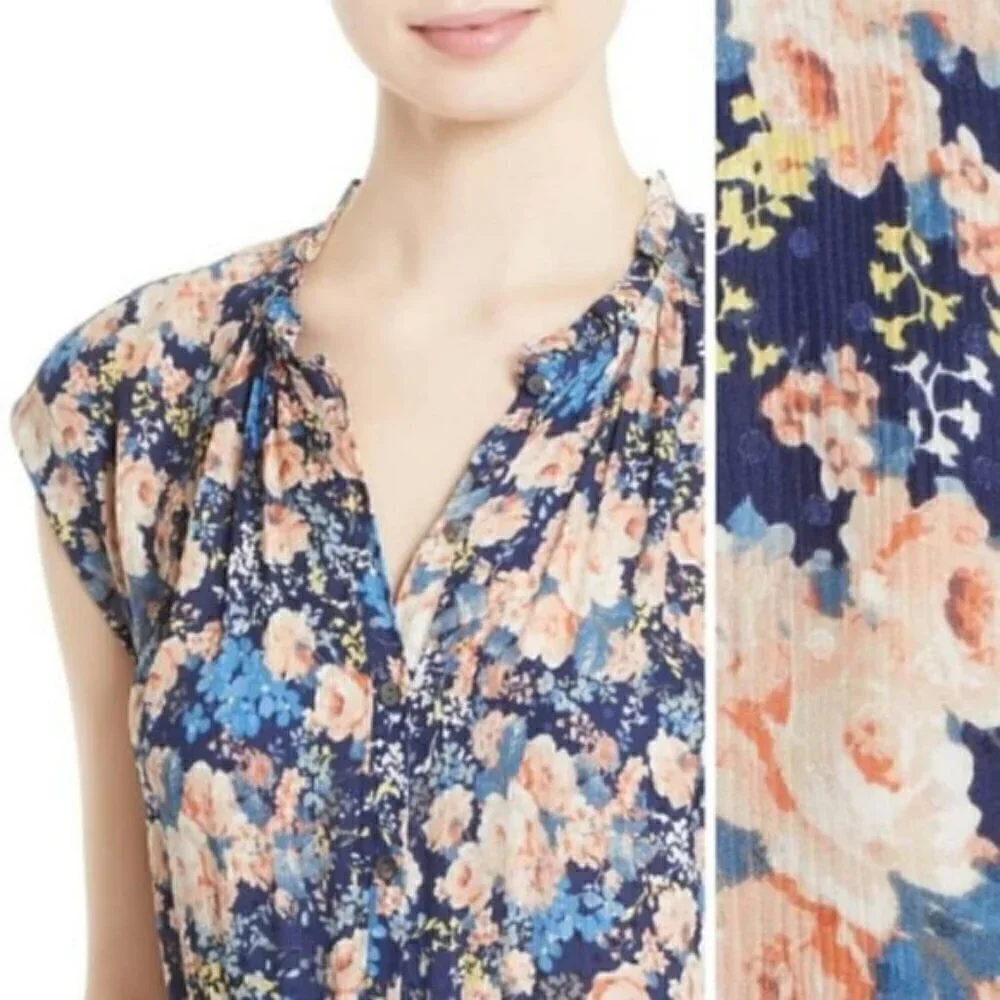 Rebecca Taylor Gigi Floral Silk Shirt Dress Size 0